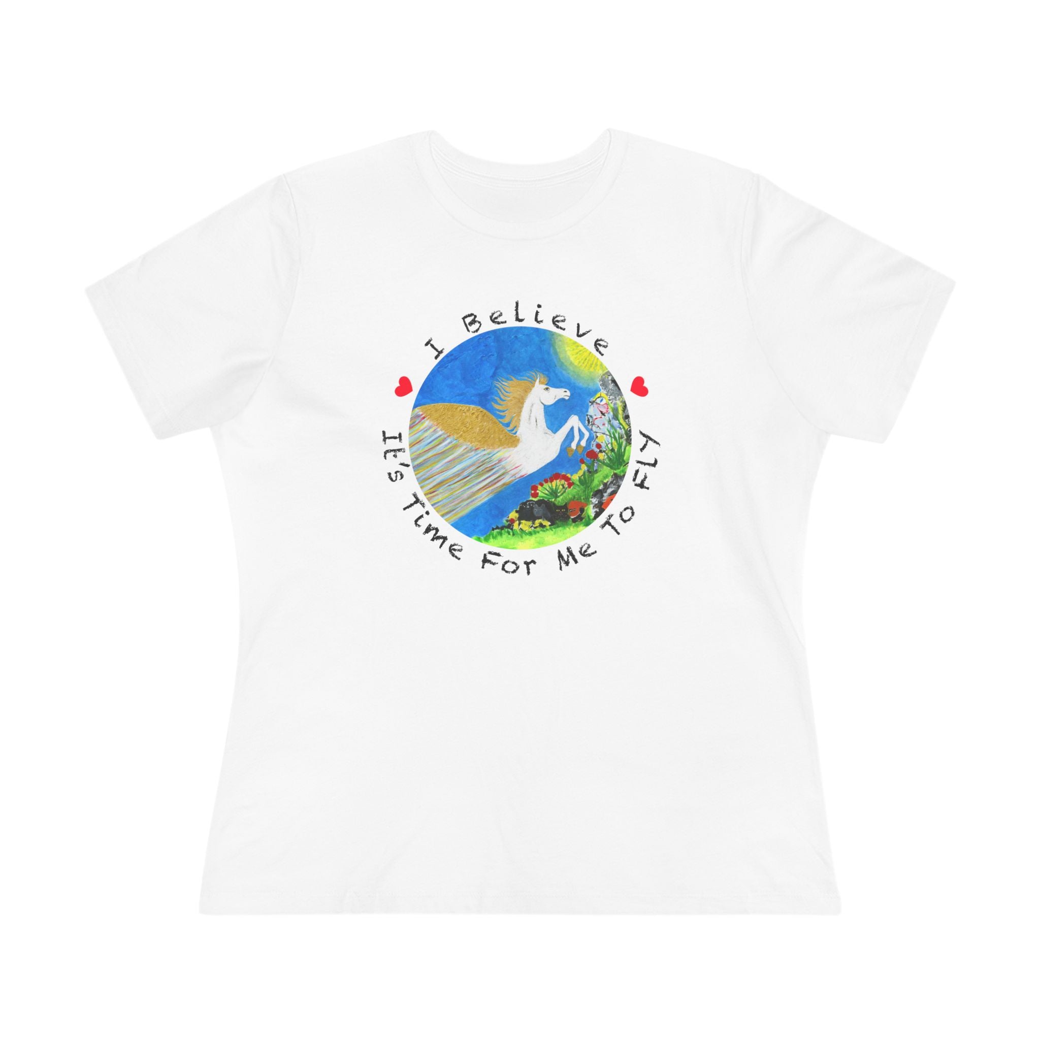 Time For Me To Fly White Pegasus Women's Cotton T