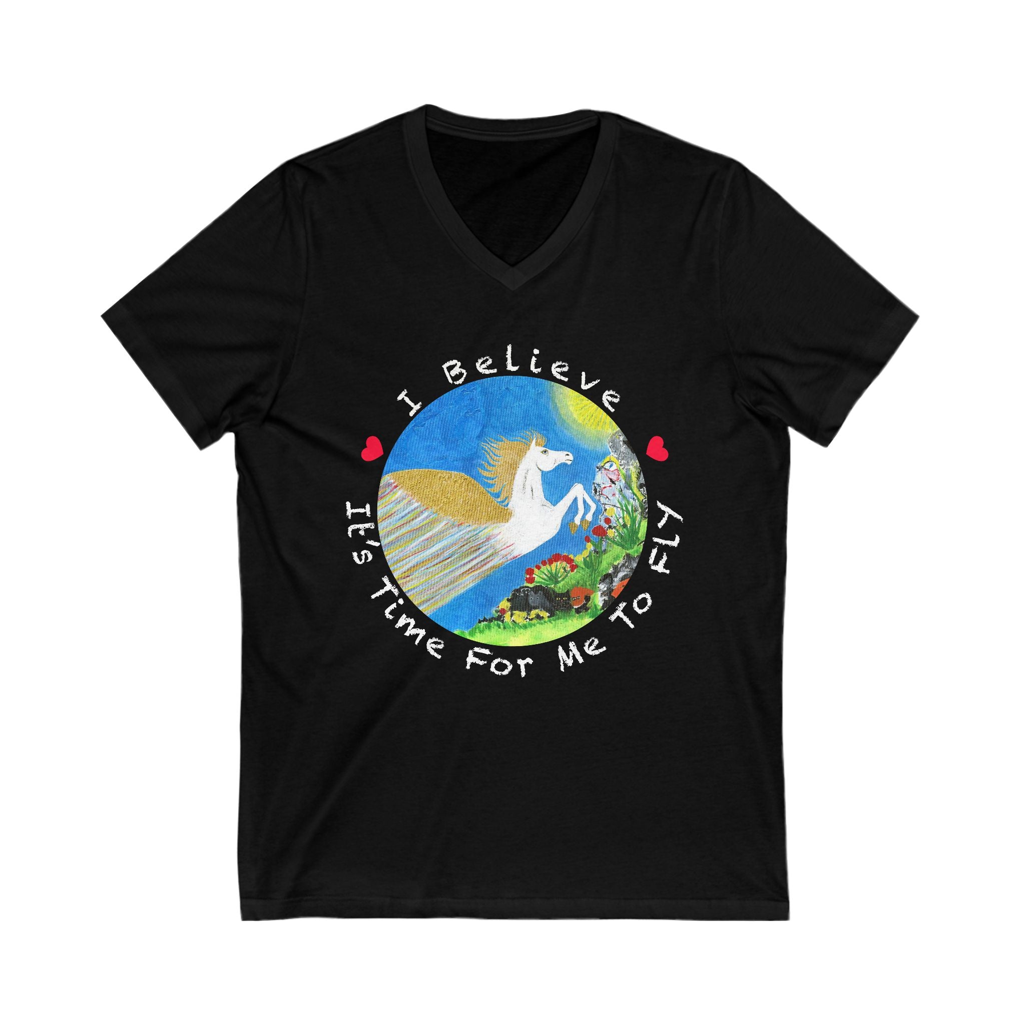 Time For Me To Fly White Pegasus Women's/Unisex V-Neck T