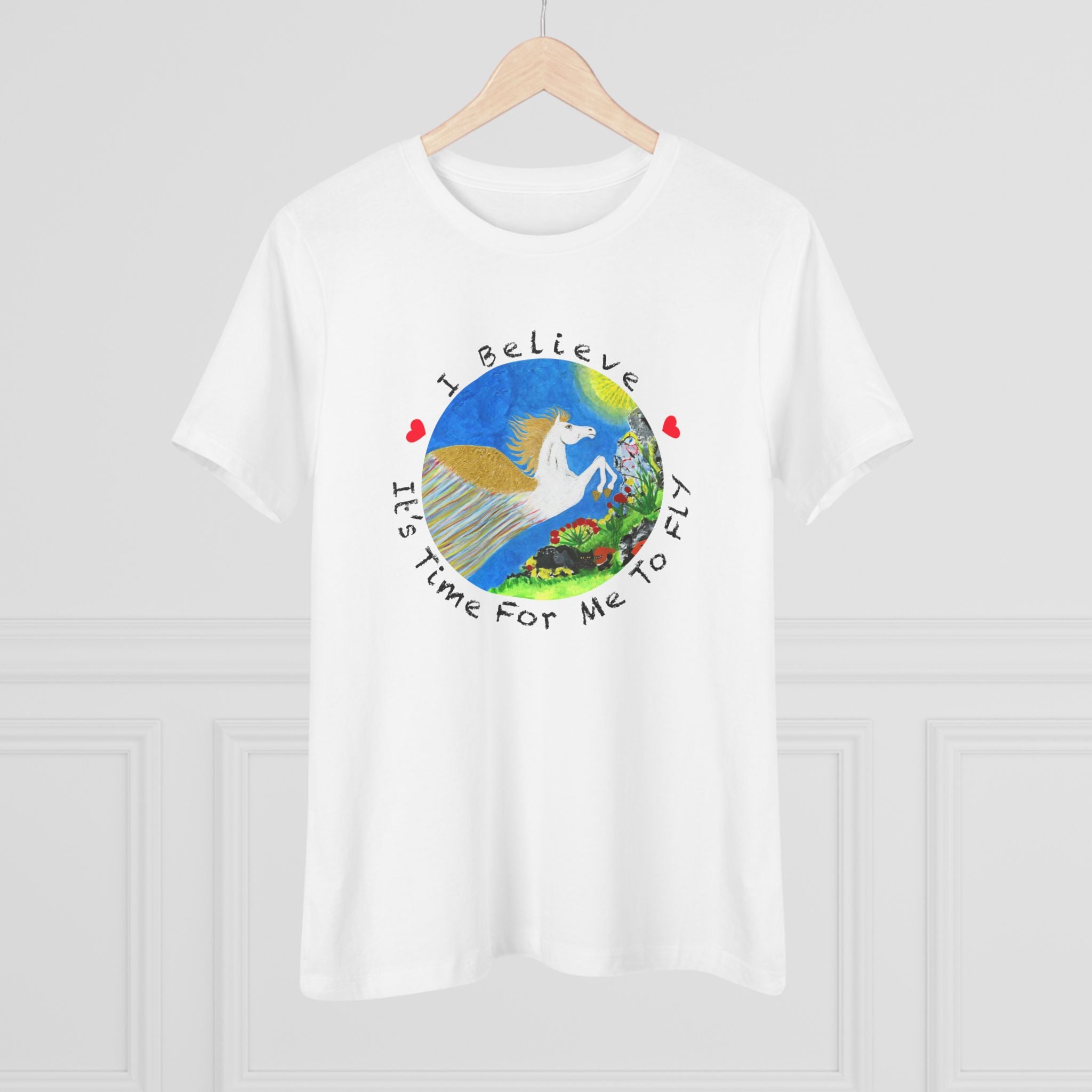 Time For Me To Fly White Pegasus Women's Cotton T
