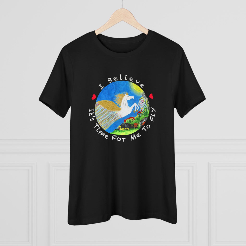 Time For Me To Fly White Pegasus Women's Cotton T