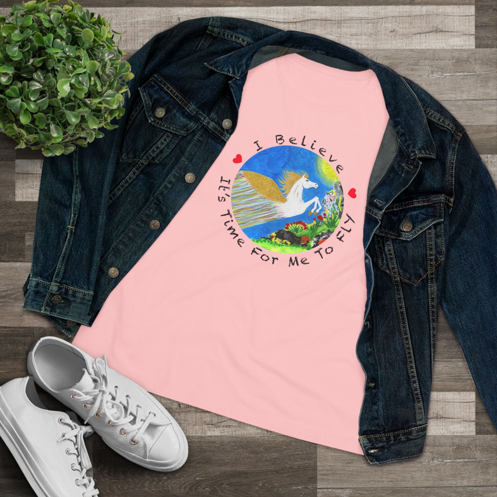 Time For Me To Fly White Pegasus Women's Cotton T