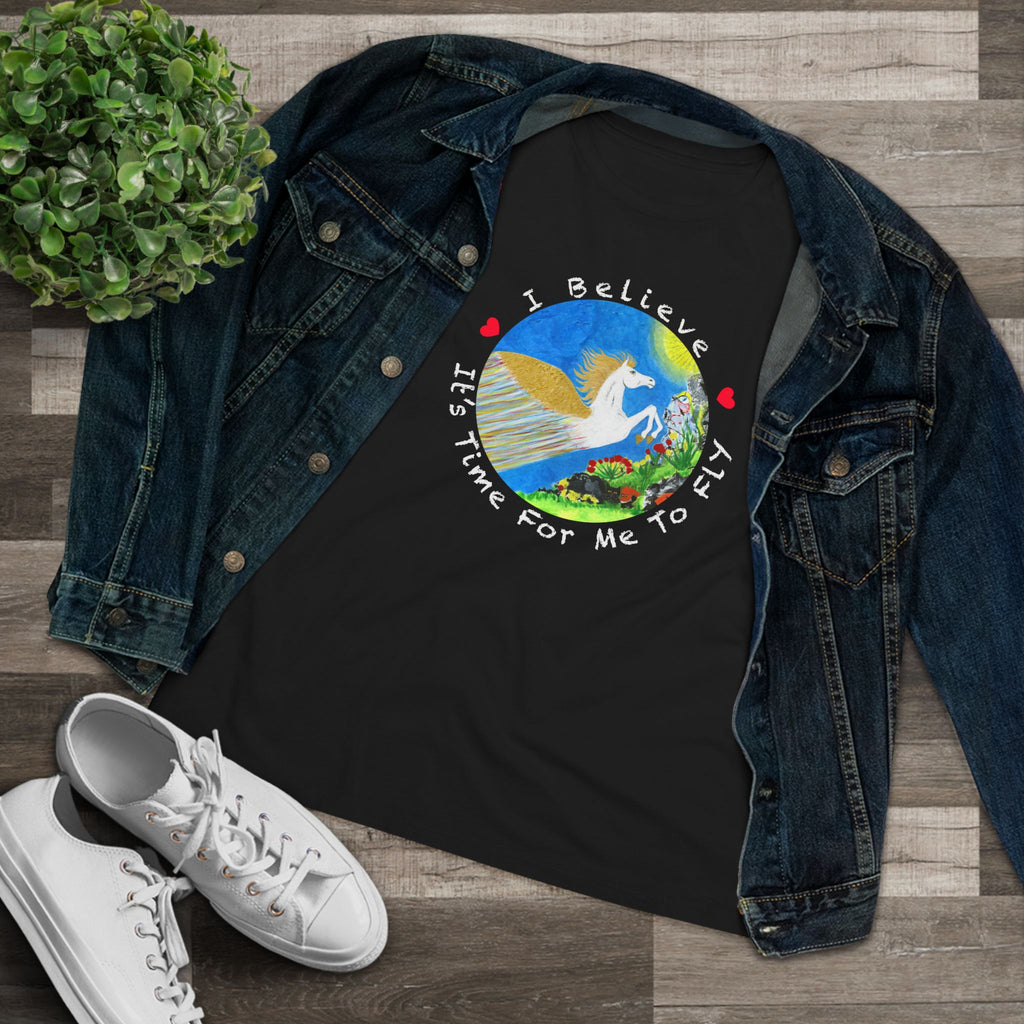 Time For Me To Fly White Pegasus Women's Cotton T