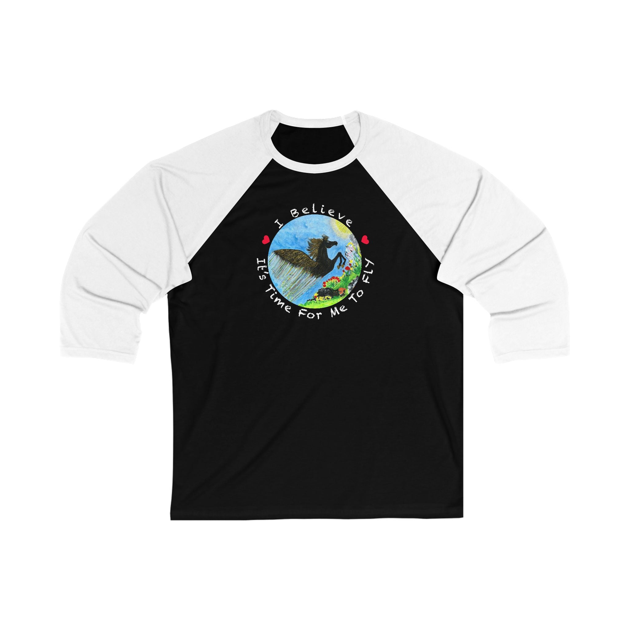 White Pegasus Women's or Men's Baseball T