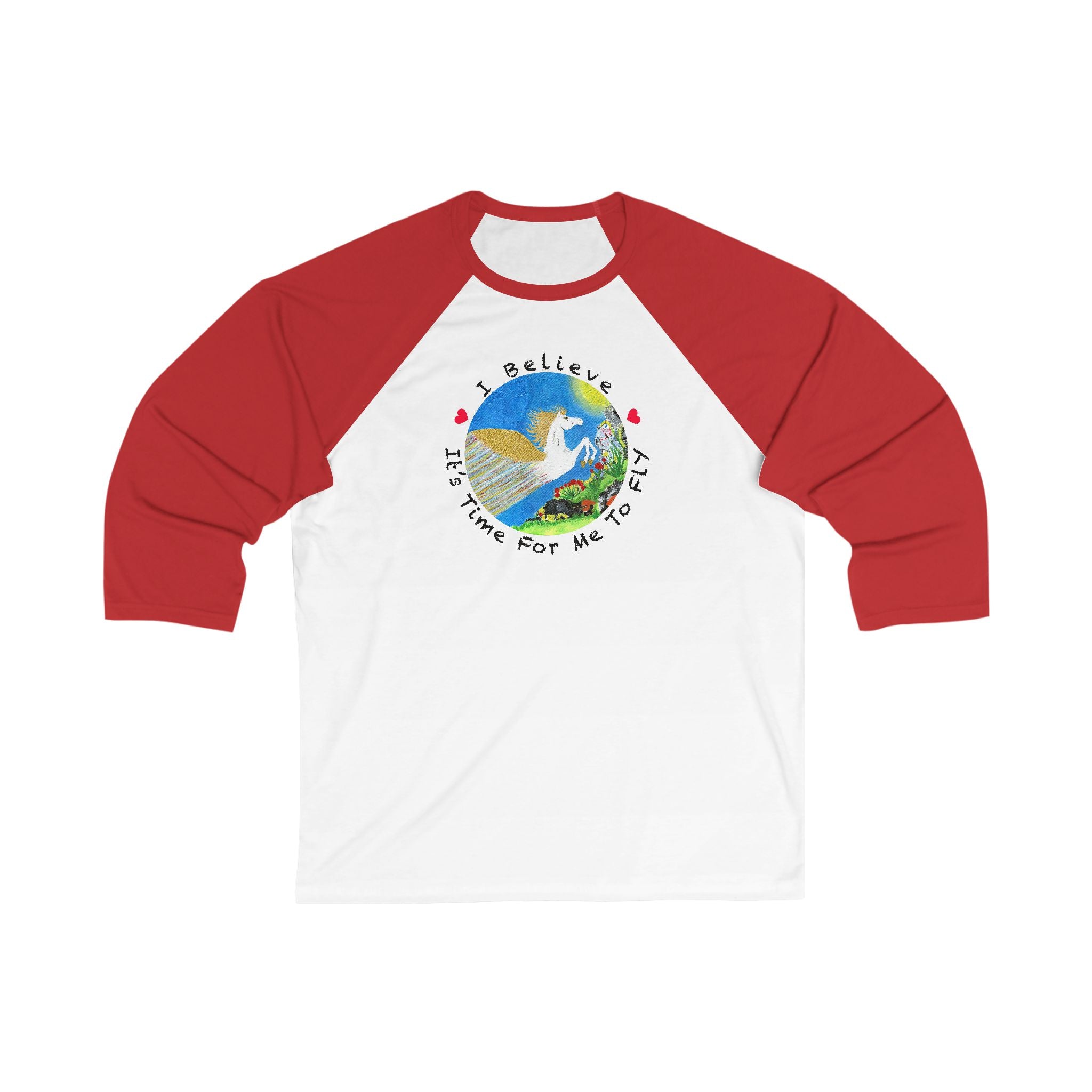 White Pegasus Women's or Men's Baseball T