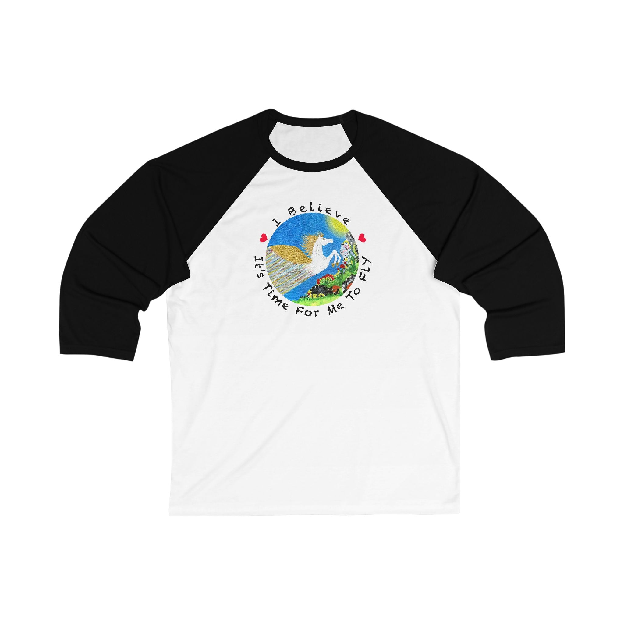 White Pegasus Women's or Men's Baseball T