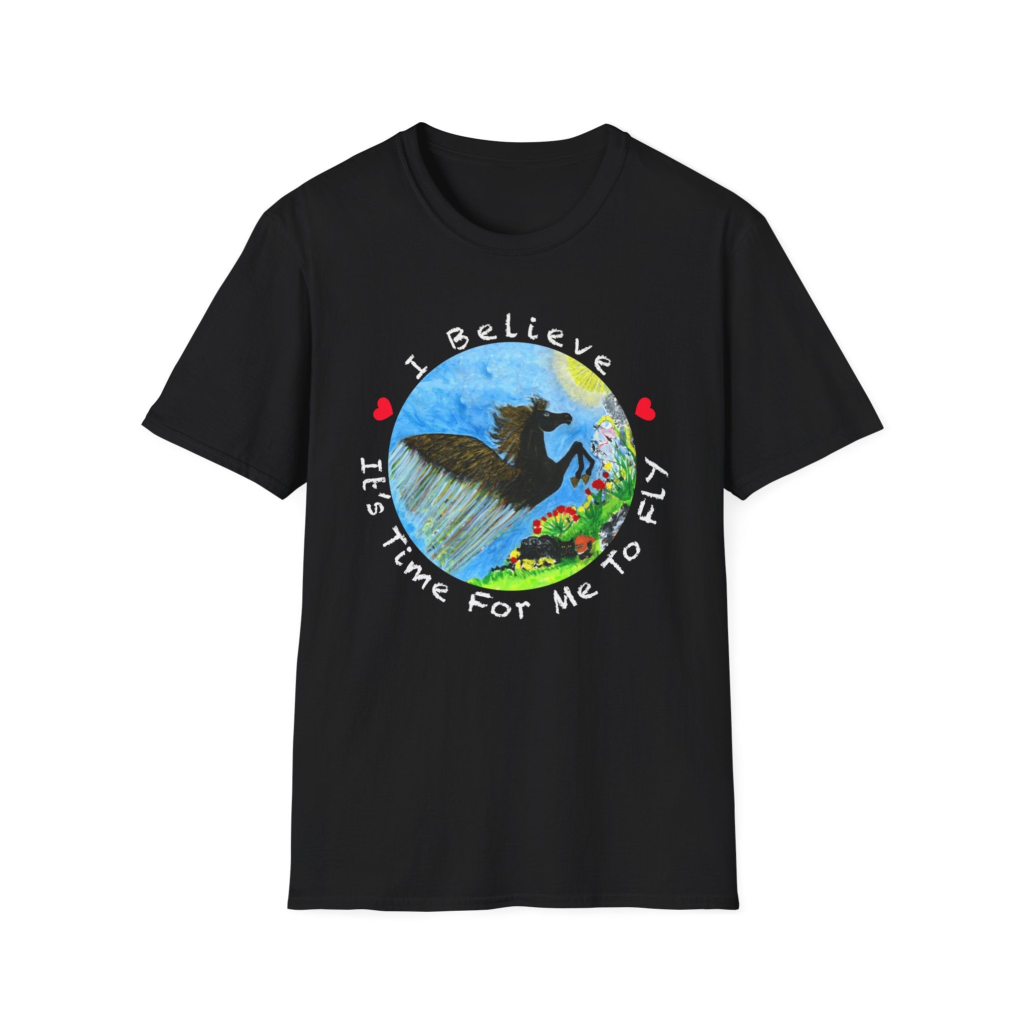 Time For Me To Fly Winged Dark Horse Soft Style Unisex T