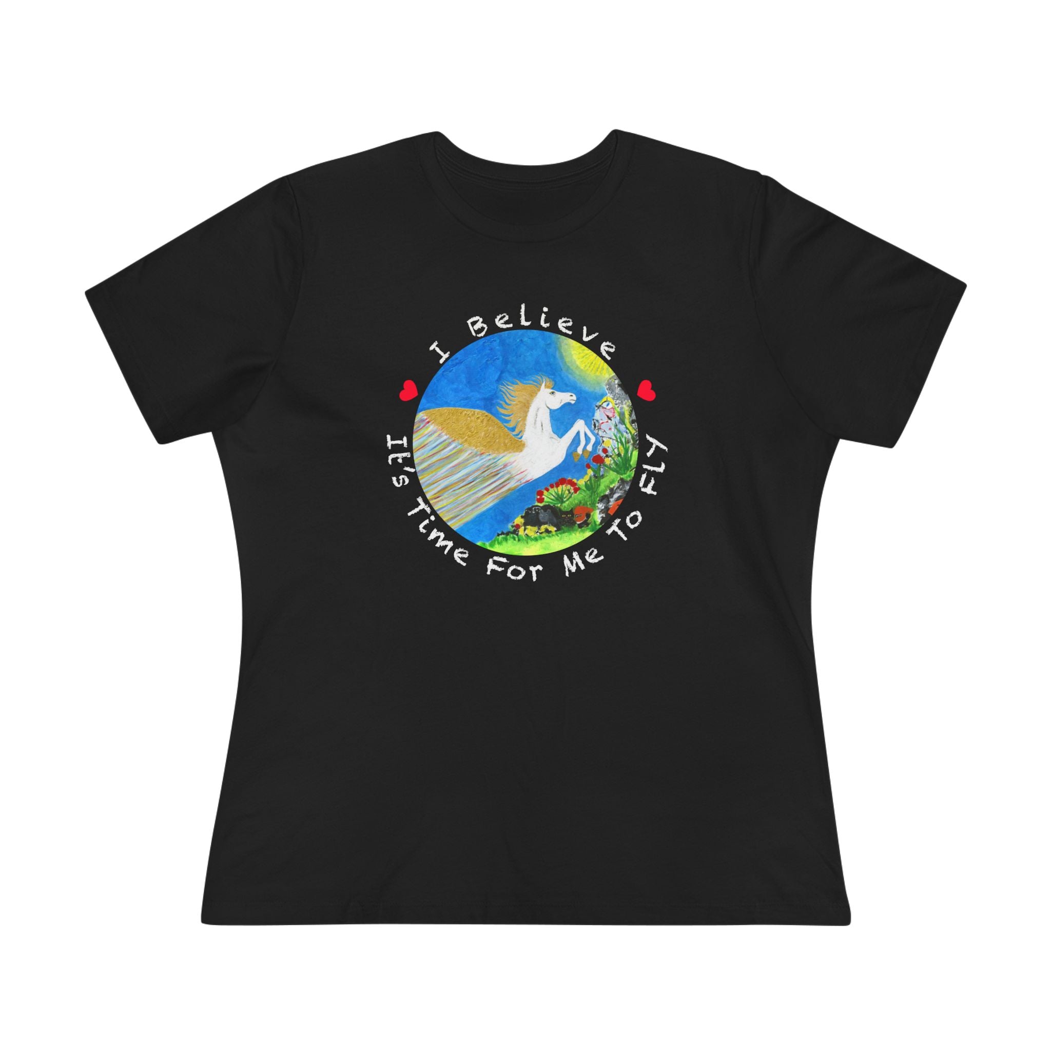 Time For Me To Fly White Pegasus Women's Cotton T