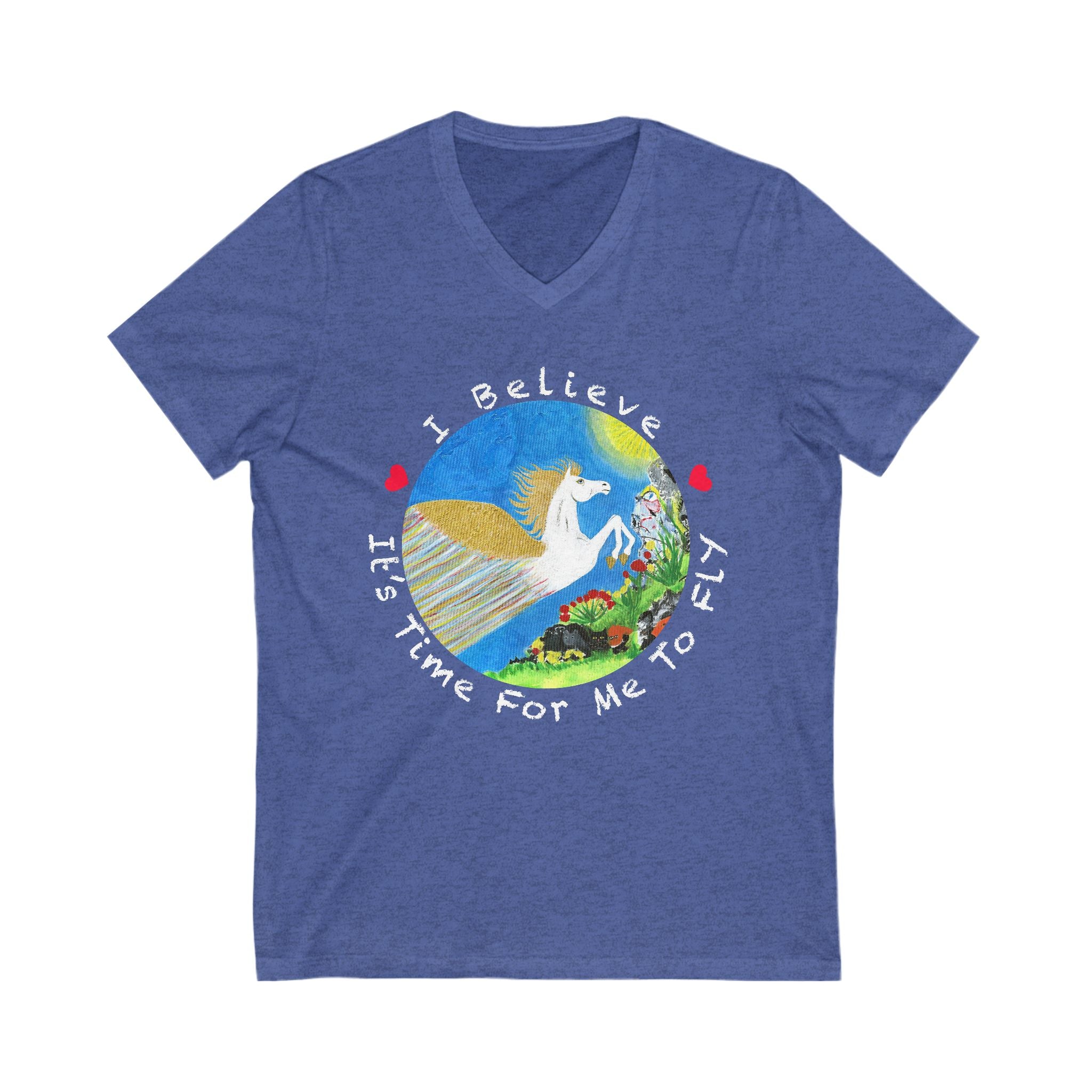 Time For Me To Fly White Pegasus Women's/Unisex V-Neck T